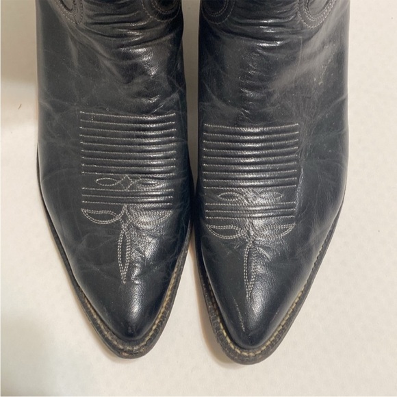 Tony Lama Men’s Black Cowboy Boots - 11B - Picture 2 of 8